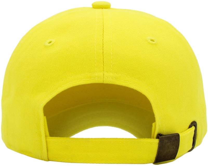 KBETHOS KB-Low Classic Cotton Dad Hat Adjustable Unconstructed Plain Cap - Yellow, One Size - Image 3